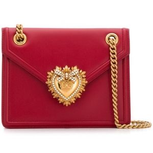 $1700 DOLCE & GABBANA Devotion Envelope Bag Red